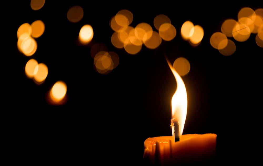 orange candles in the dark