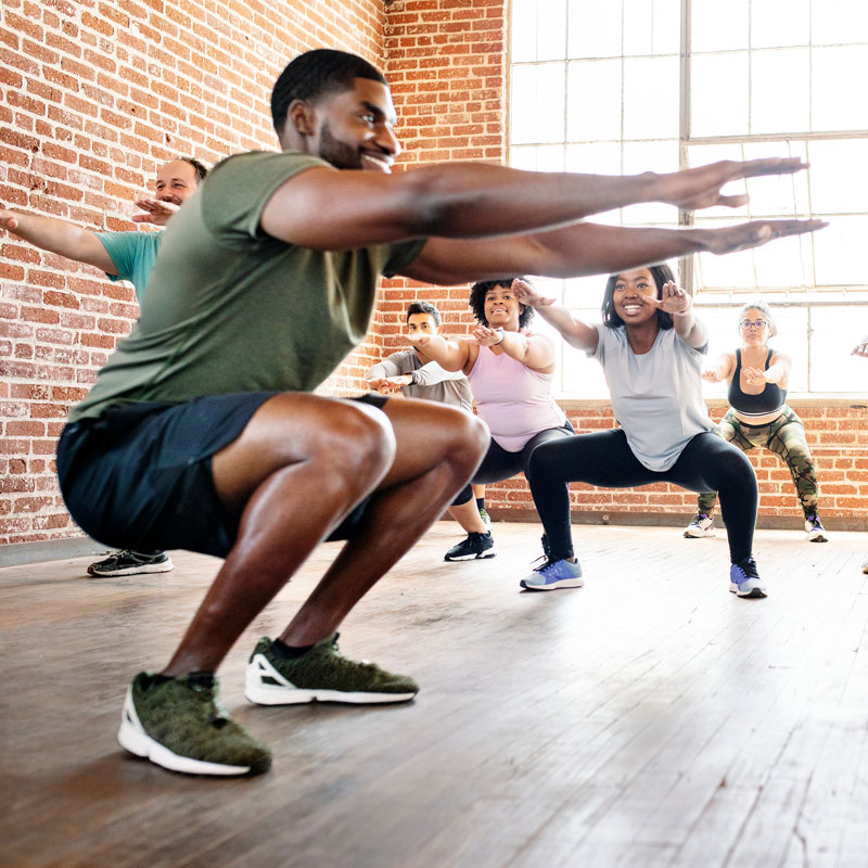 exercise class squats